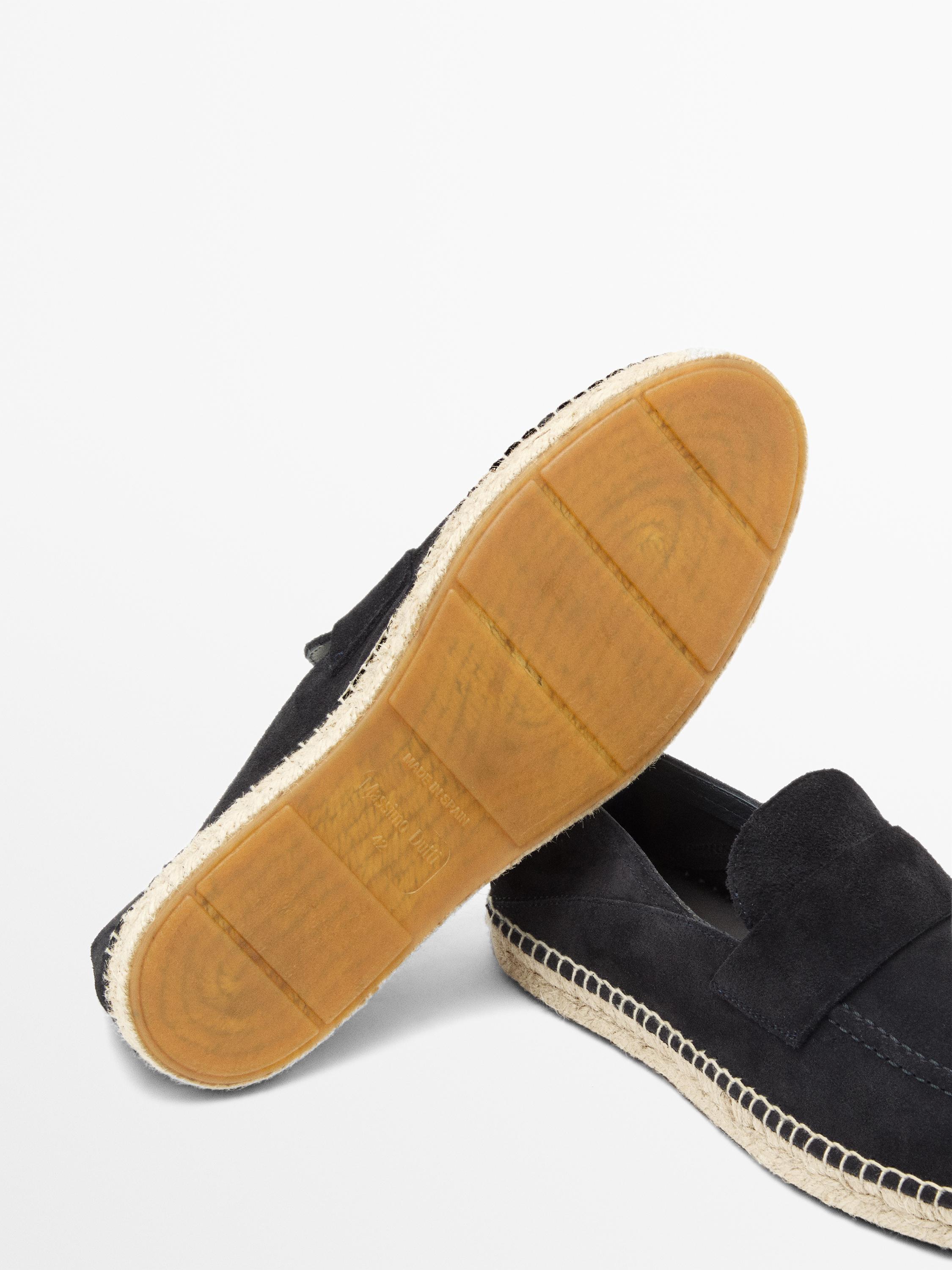 Espadrille pièce croûte de cuir